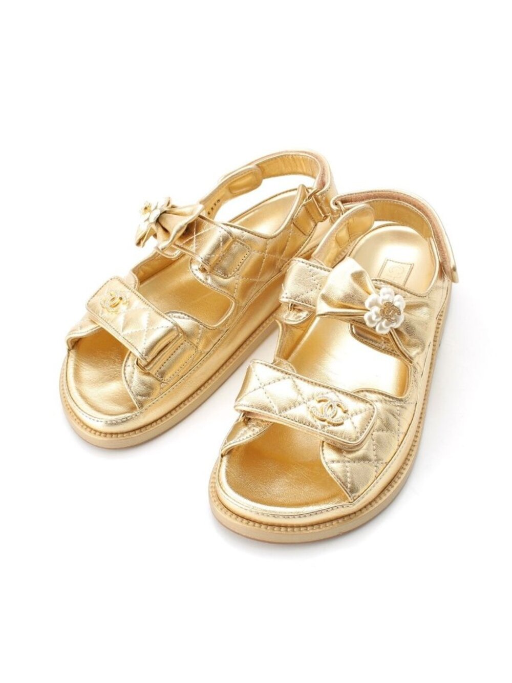 Chanel CC Logo Pearl Ribbon Sandal